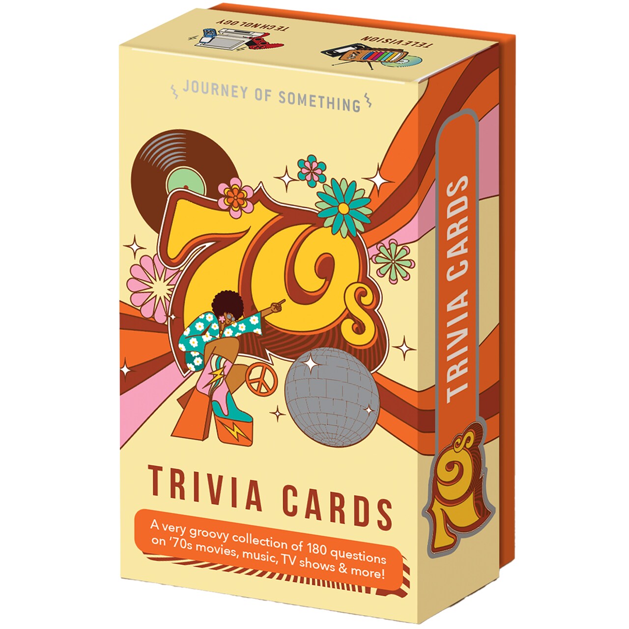 Journey of Something: 70's Trivia Cards - Adult Party Card Game, 180 Groovy Questions, Pop Culture Knowledge, Decade Nostalgia, Ages 14+, 2+ Players